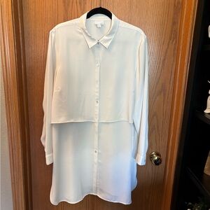 J. Jill Cream Button-Up Shirt Dress
